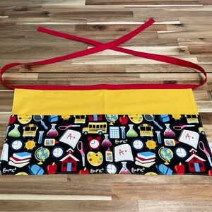 Colorful Teacher's Apron with Red Straps